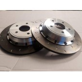 Ford Focus RS MK2 DPC Racing 2 Piece Grooved Rear Brake Discs